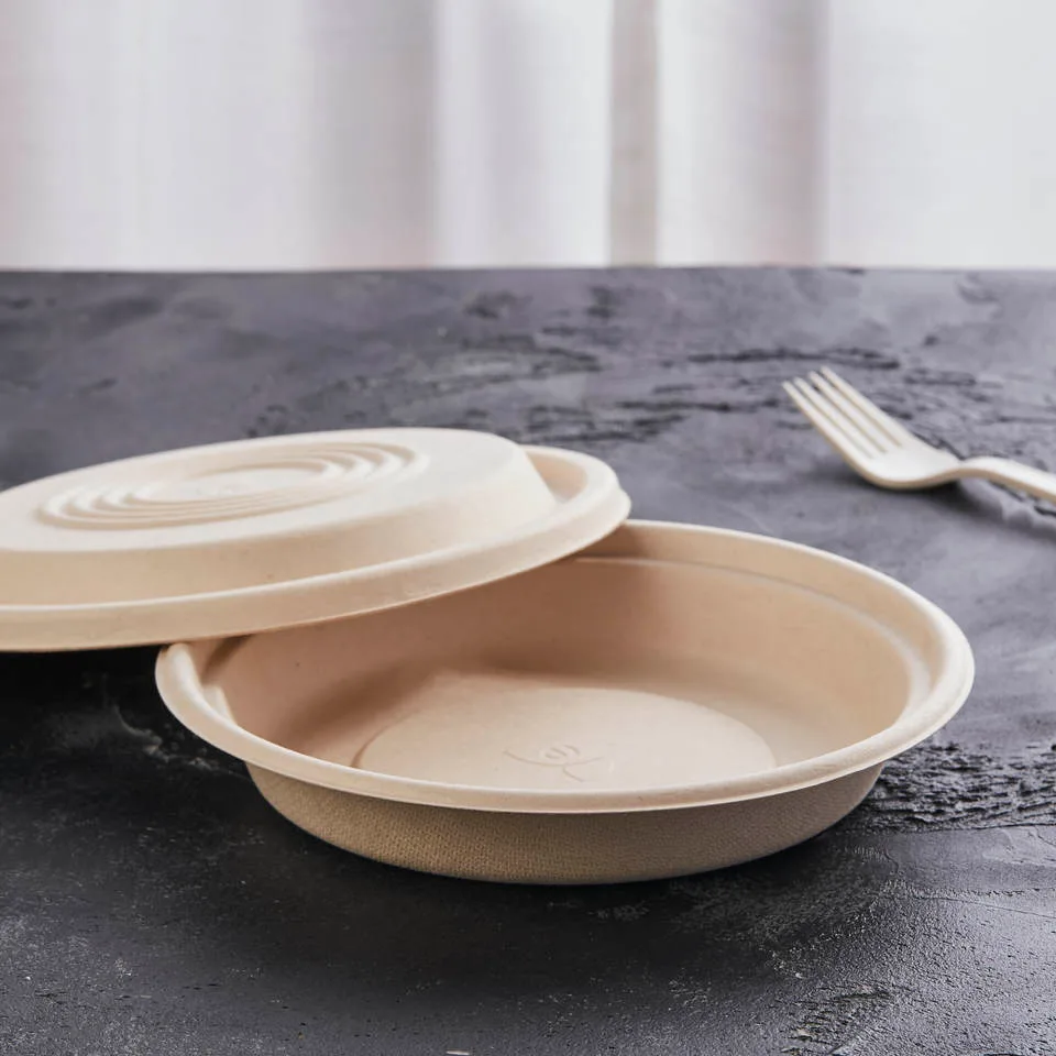 bol à canne à sucre biodégradable avec couvercles