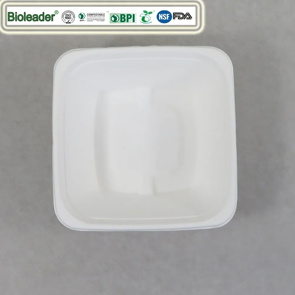 Compostable Salad Bowls Square From Sugarcane Bagasse