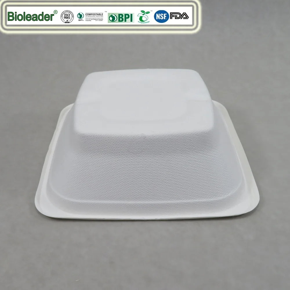 taça de bagaço descartável quadrada 