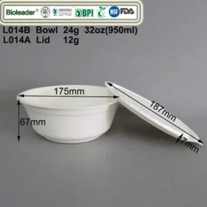 32oz kompostierbare Schalen mit Deckeln