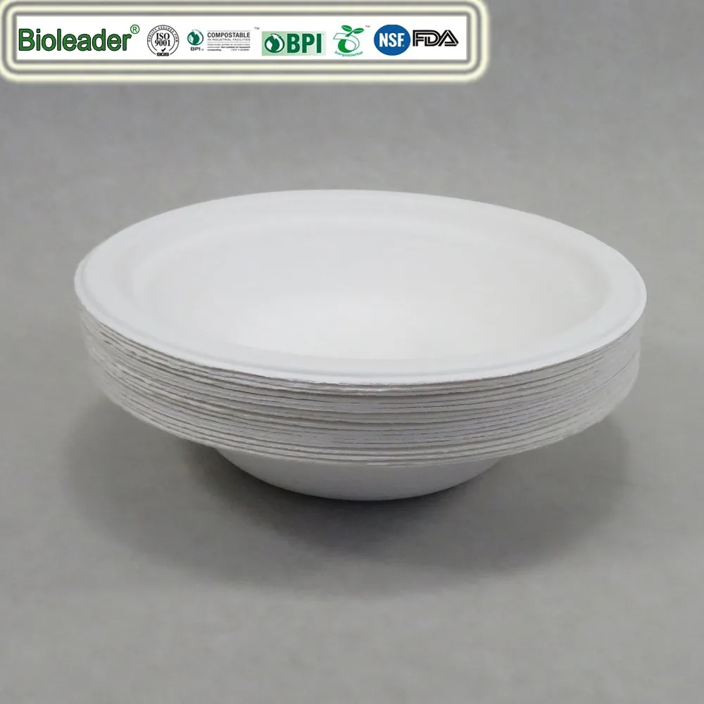 Taças de papel descartáveis de 16 20 24 onças feitas de bagaço de cana-de-açúcar