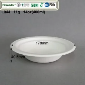 16 20 16 24 أونصة أوعية ورقية يمكن التخلص منها مصنوعة من تفل قصب السكر