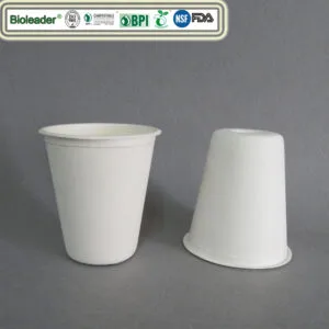 Kompostierbare Zuckerrohr Bagasse Becher Faser Zellstoff Becher 8oz 240ml L051