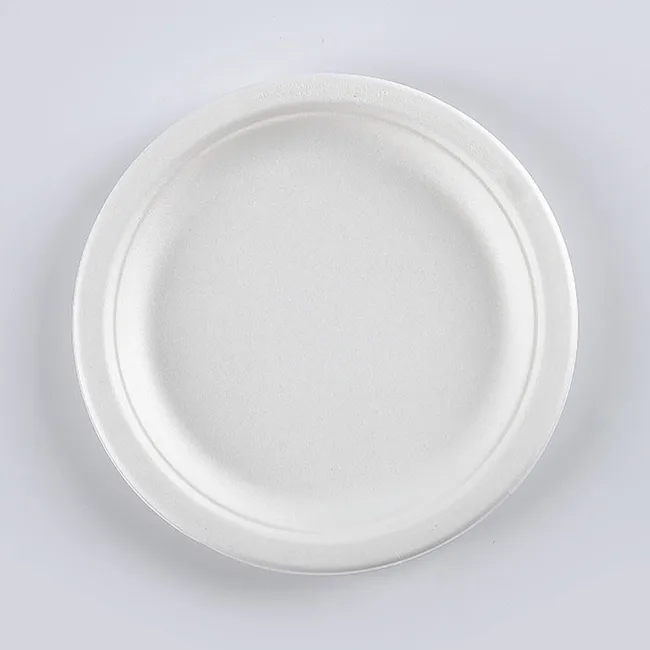 7 Inch Paper Plates Dinner Bulk Sugarcane Pulp Plate