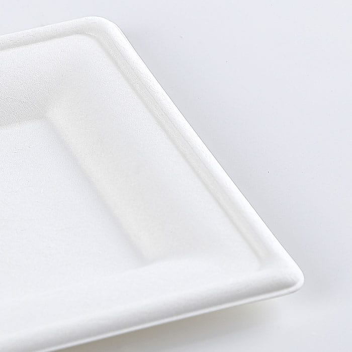 Prato descartável quadrado de papel branco a granel e por atacado