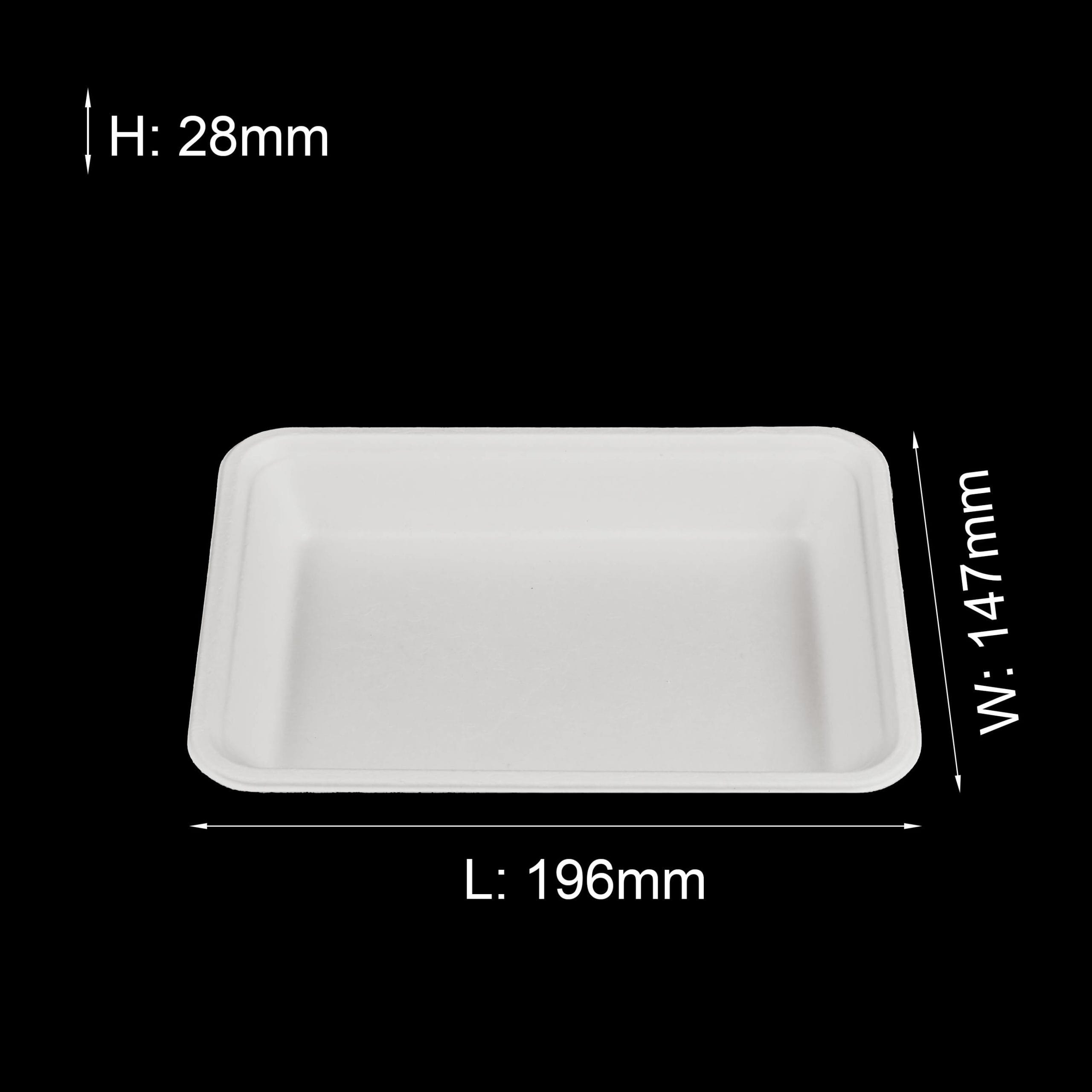 Biologisch abbaubares Zuckerrohrtablett für Lebensmittel Sushi Biologisch abbaubares Zuckerrohrtablett für Lebensmittel Sushi