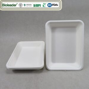 Biologisch afbreekbare suikerriet tray voor sushi
