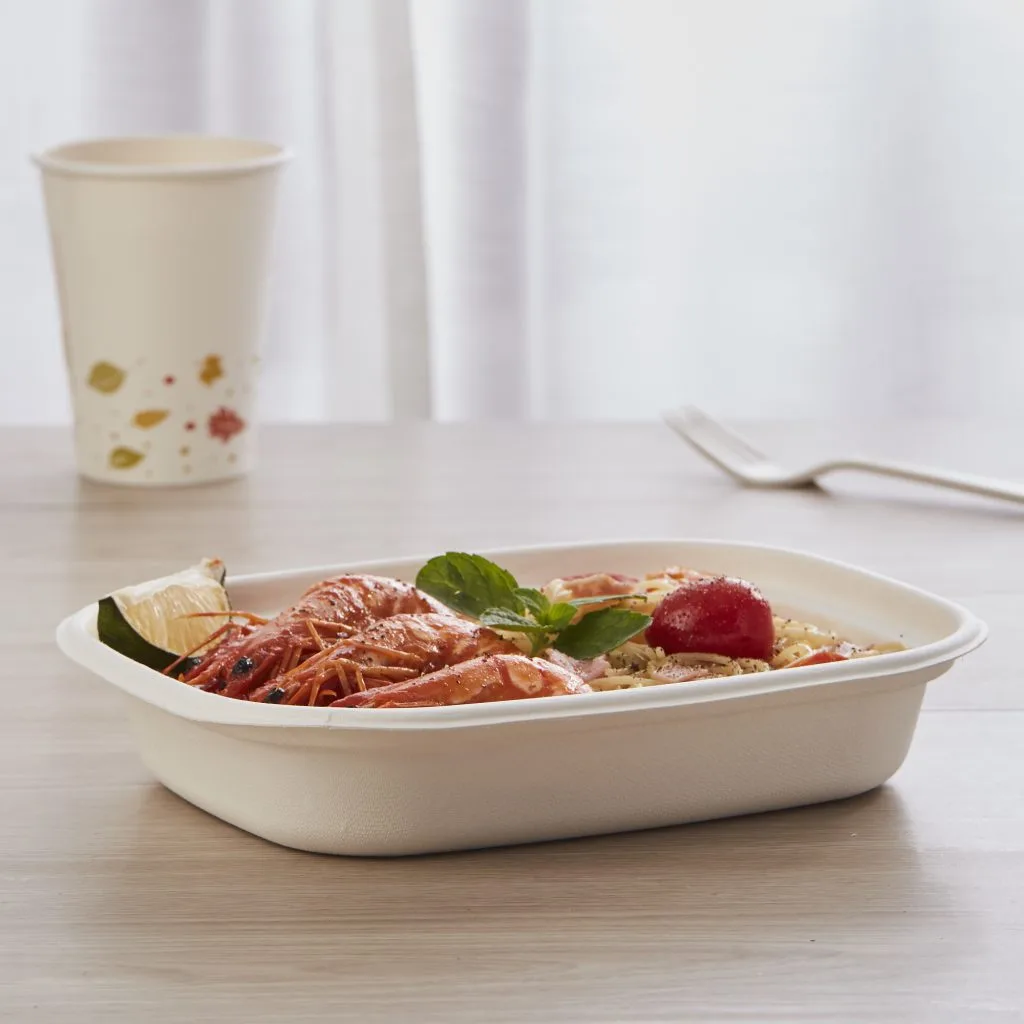 Disposable Take Out Bowls Salad Containers bagasse taco box and taco tray