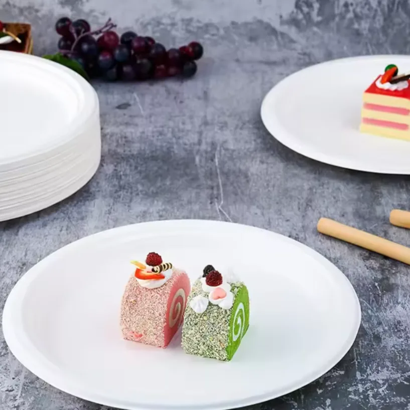 Platos de Boda Desechables Compostables Papel Biodegradables Granel