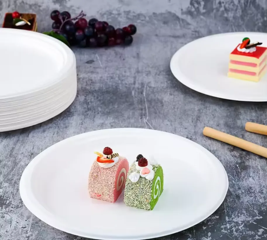 Одноразовые компостируемые свадебные тарелки бумажные биоразлагаемые оптом