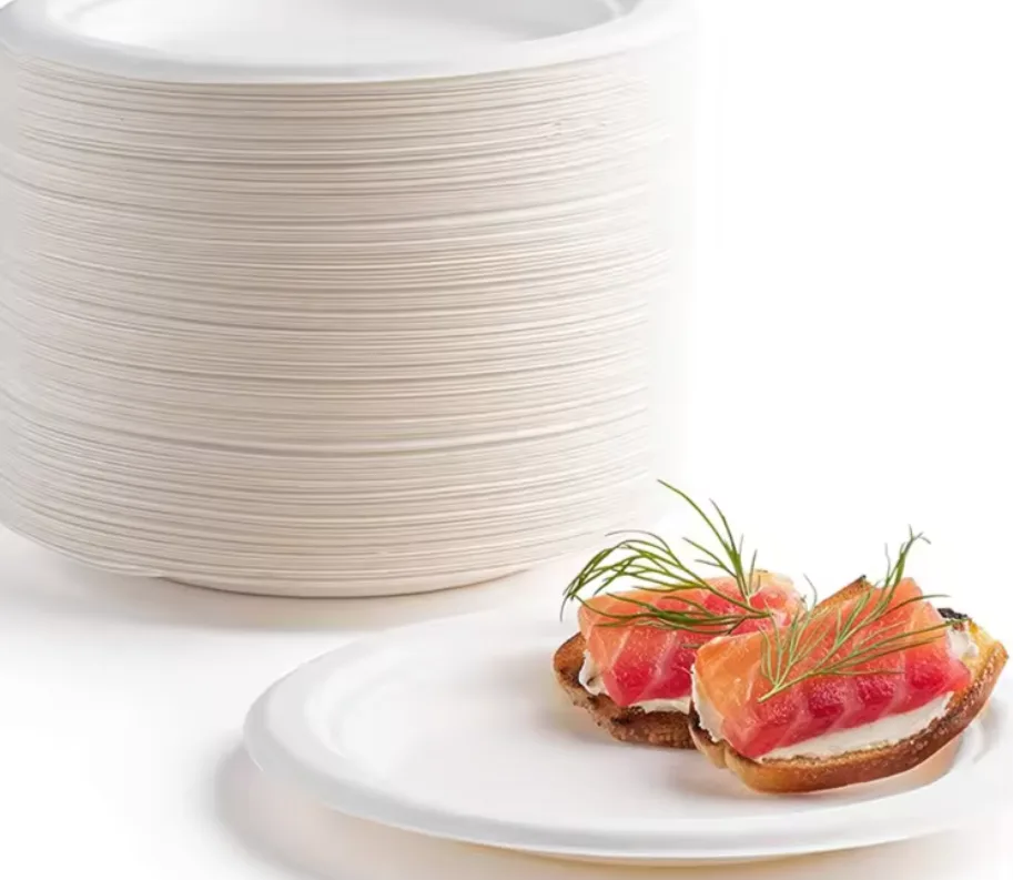 Одноразовые компостируемые свадебные тарелки бумажные биоразлагаемые оптом