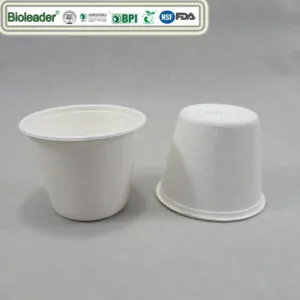 Bols à soupe biodégradables en bagasse de canne à sucre avec couvercles 4