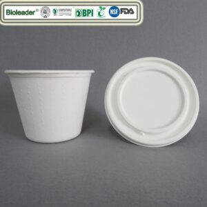Biodegradable Sugarcane Bagasse Soup Bowls with Lids 5