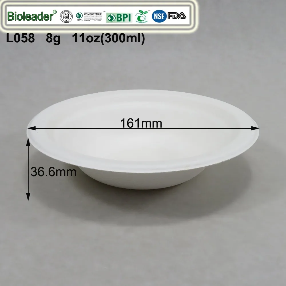 Bols en fibre compostable à base de bagasse de canne à sucre Bols en fibre compostable à base de bagasse de canne à sucre
