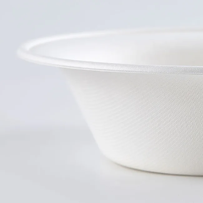 bol en bagasse de canne à sucre blanc