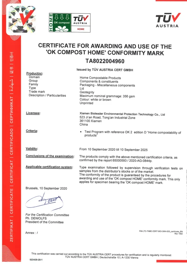 OK Compost Home Certificate