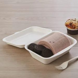 Biodegradable Sugarcane Bagasse Clamshell Box
