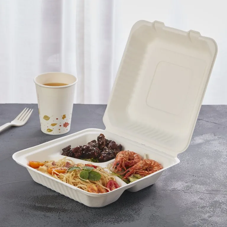 Envases ecológicos de bagazo de caña de azúcar para comida para llevar