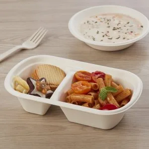 Kompostierbare Lunchbox aus Zuckerrohr mit Deckel