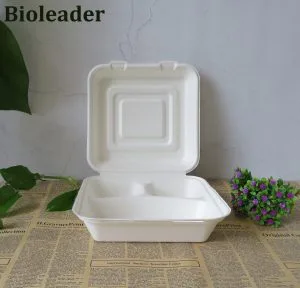 Contenitori per alimenti grandi a 3 scomparti monouso