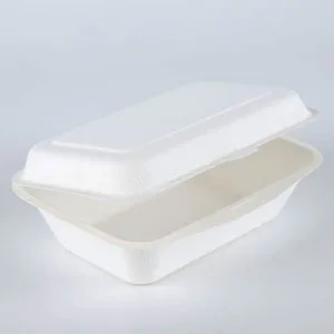 Biodegradable Sugarcane Bagasse Clamshell Box