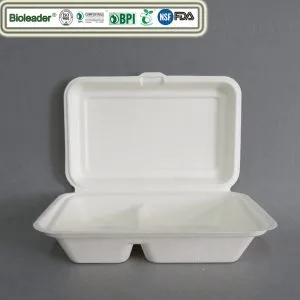 Fiambrera biodegradable de bagazo de caña de azúcar 1000 ml