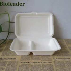 Fiambrera biodegradable de bagazo de caña de azúcar 1000 ml