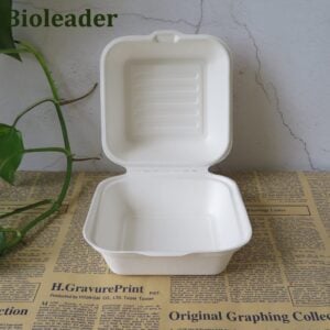 Boîte à burger compostable en bagasse de canne à sucre