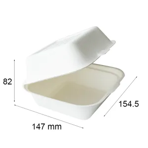 Boîte à burger compostable en bagasse de canne à sucre