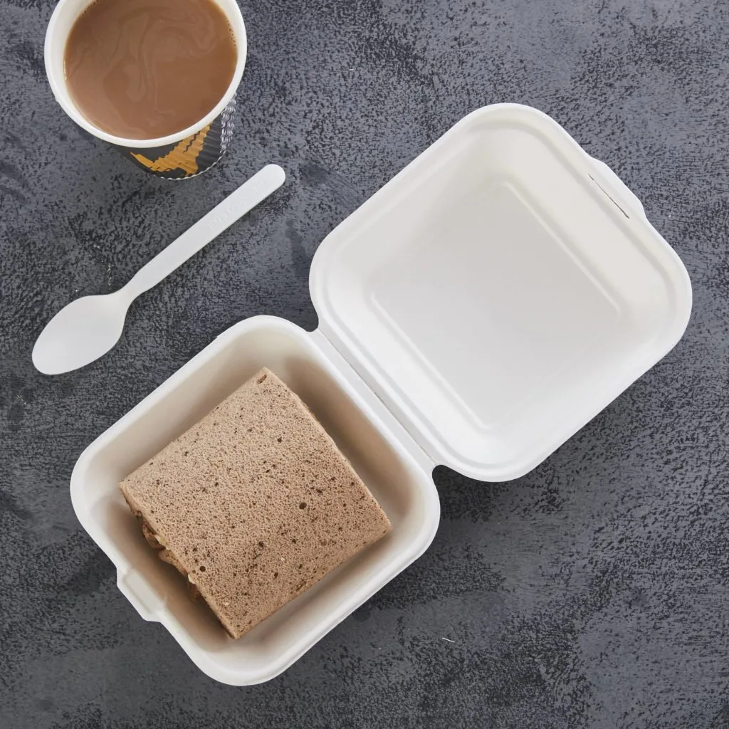 Boîte à burger compostable en bagasse de canne à sucre