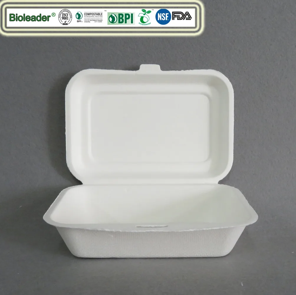 Biologisch abbaubare Bento-Box aus Zuckerrohr-Bagasse 500ml