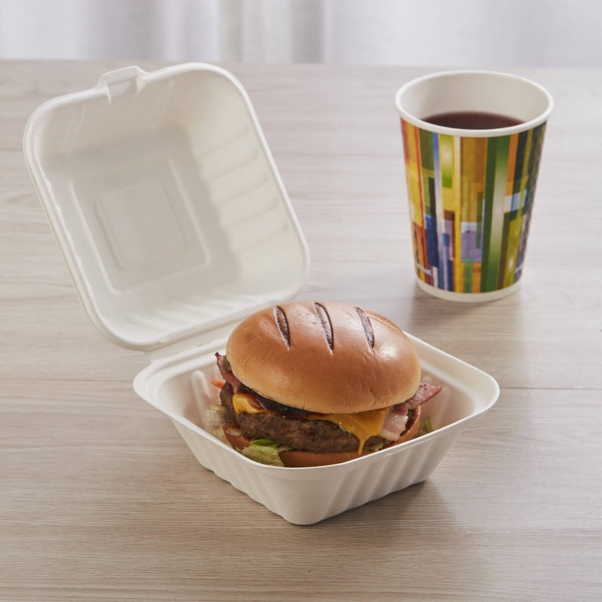 Scatola per hamburger ecologica e compostabile