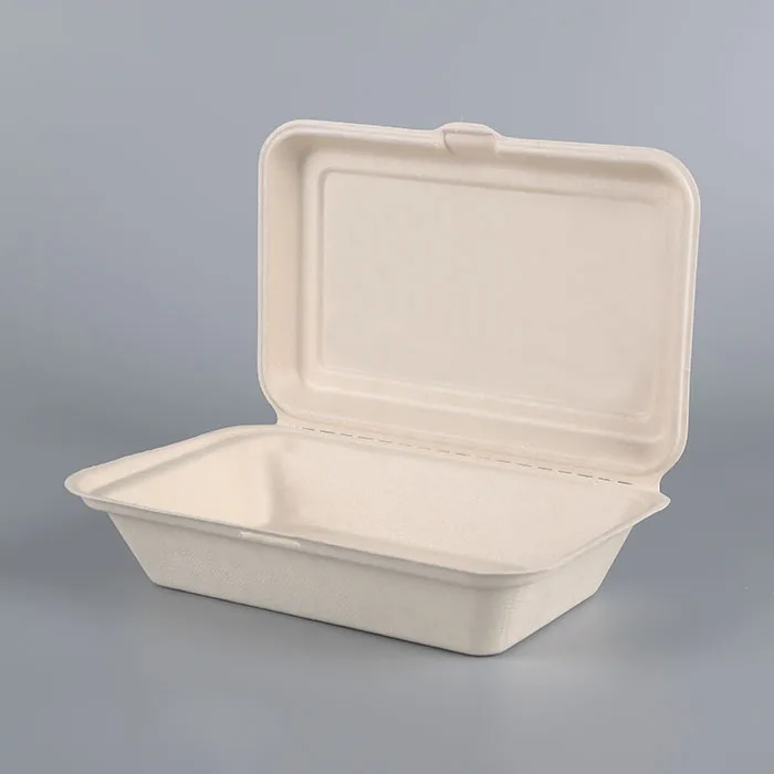 Contenedores bivalvos compostables de bagazo 9×6