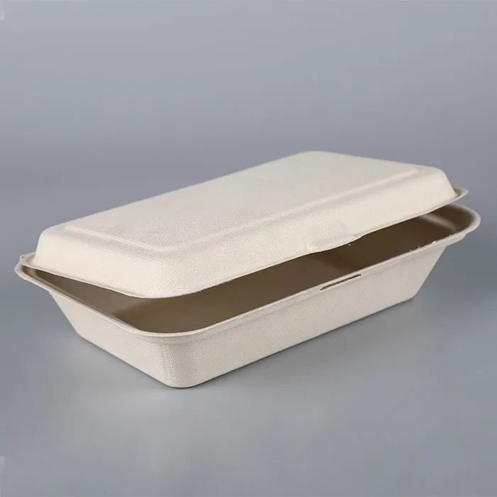 Contenedores bivalvos compostables de bagazo 9×6