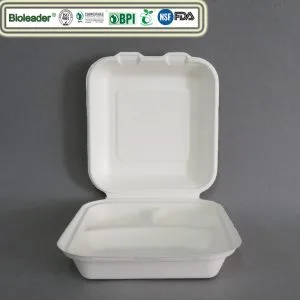 Envases biodegradables de bagazo de caña de azúcar para alimentos