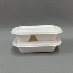 Fiambrera compostable de caña de azúcar con tapa