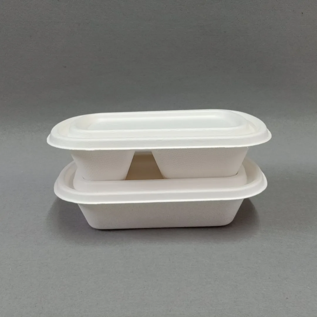 Fiambrera compostable de caña de azúcar con tapa