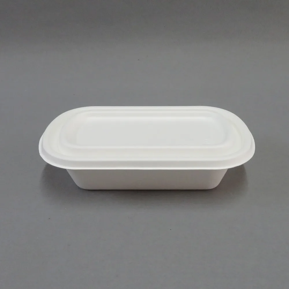 Компостируемый ланч-бокс из сахарного тростника с крышкой