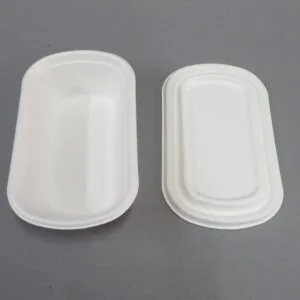 Fiambrera compostable de caña de azúcar con tapa