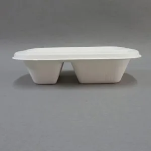 Kompostierbare Lunchbox aus Zuckerrohr mit Deckel