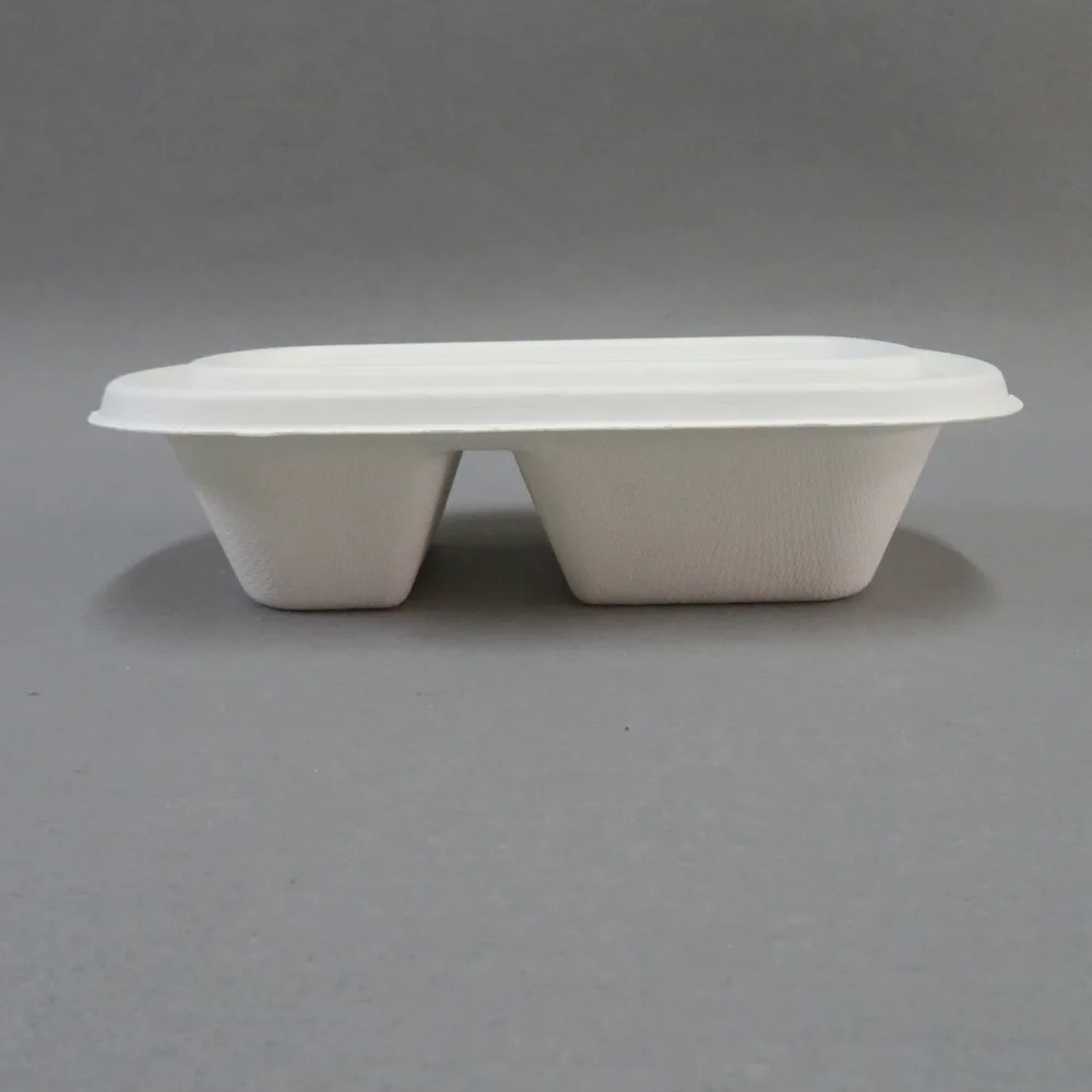 Lancheira compostável de cana-de-açúcar com tampa