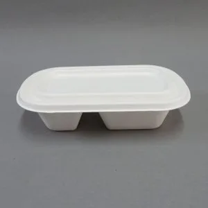 Fiambrera compostable de caña de azúcar con tapa