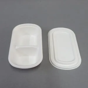 Fiambrera compostable de caña de azúcar con tapa