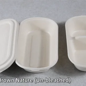 Fiambrera compostable de caña de azúcar con tapa