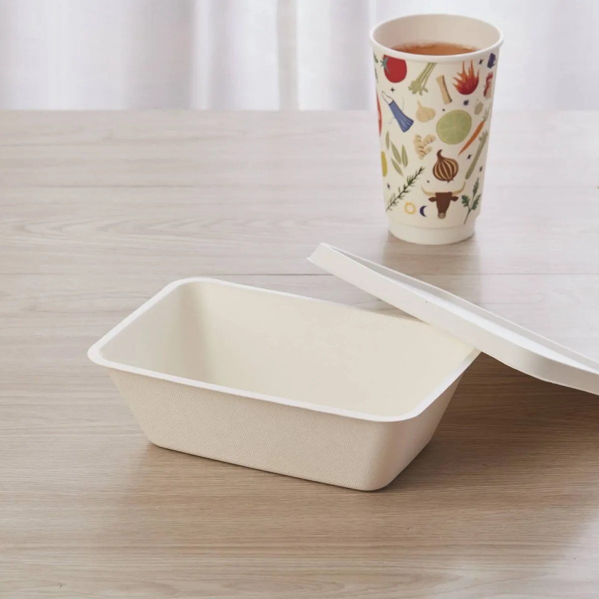 Disposable Biodegradable Takeaway Containers for Food