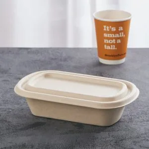 Kompostierbare Lunchbox aus Zuckerrohr mit Deckel