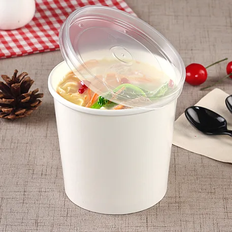 Soepbeker deksel karton 300cc 12oz, wit, hittebestendig tot max. 92°C - Moonen Direct