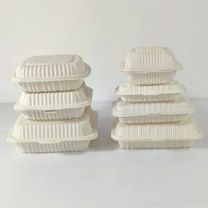 Envases desechables para hamburguesas de almidón de maíz