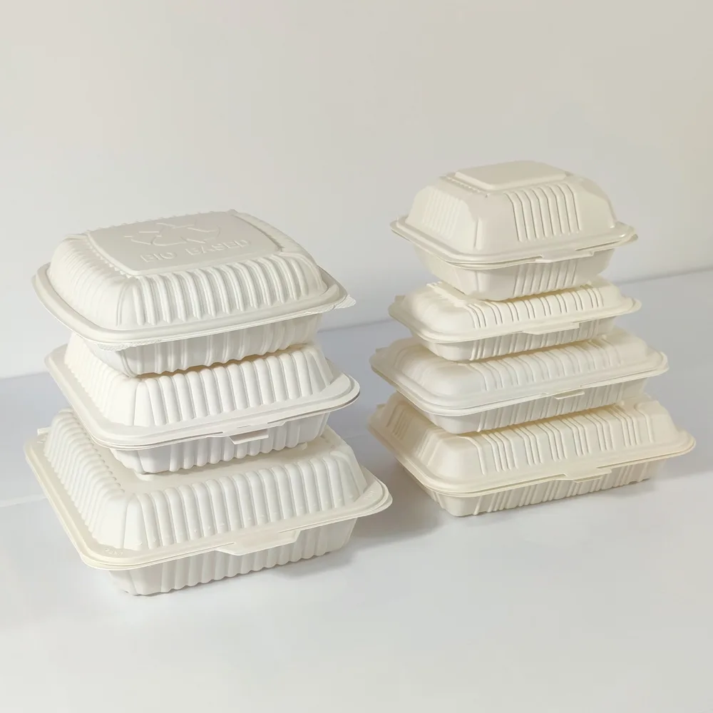 Maïszetmeel Composteerbare Plastic Voedselcontainers Clamshell Dozen