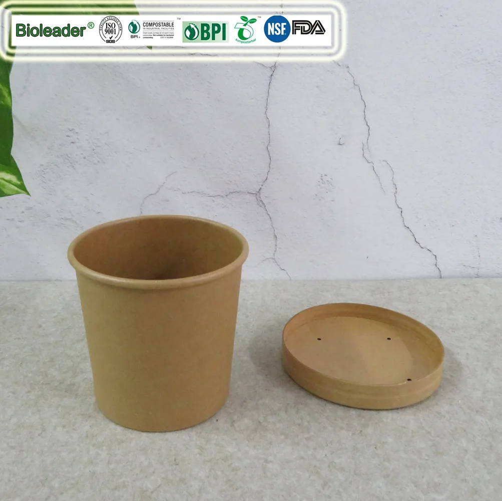 16 tazze da 8 oz per zuppa monouso con coperchio